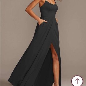 Black Bridesmaid or Mother Evening Dress
